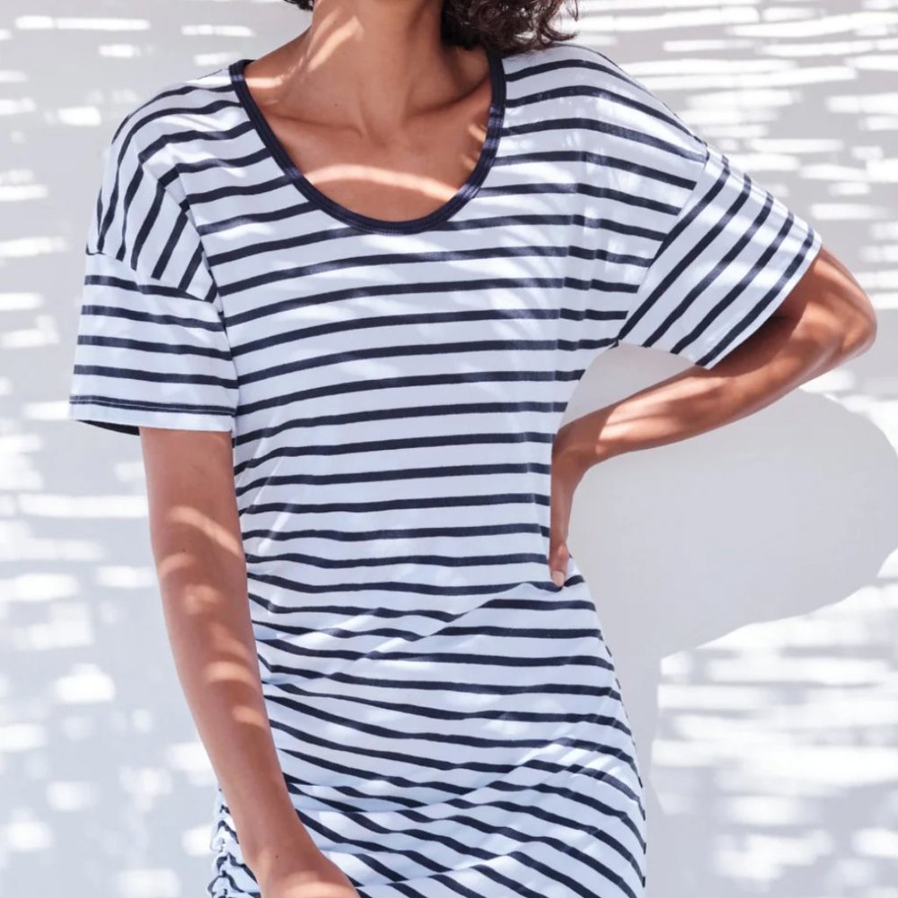 Sundry drop sleeve ruched tshirt dress